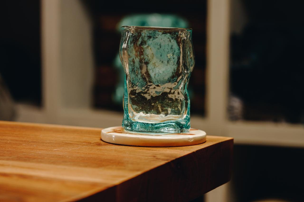 Hand-blown Moroccan Beldi glass cup