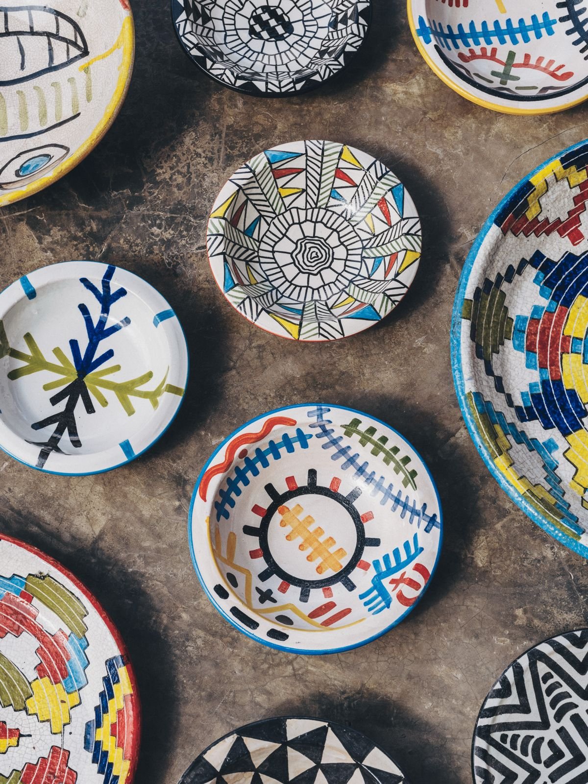 Handmade Moroccan artisanal plates